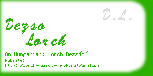 dezso lorch business card